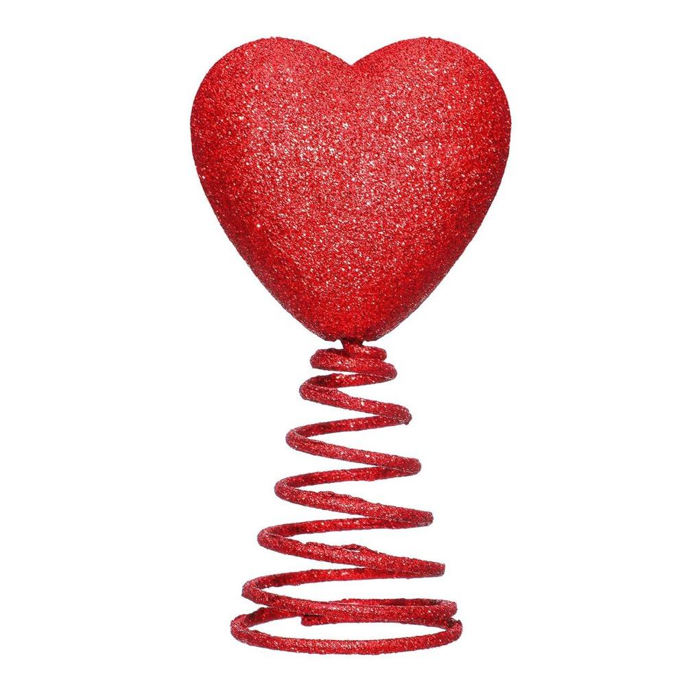 

New 5 Inch Valentines Day Decorations Glitter Mini Heart Tree Topper Reusable Coil Spring Holiday Ornament Home Decoration червоний