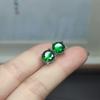Four-Claw Round Purple Diamond Stud Earrings Simple 8Mm Greenstone 2 Carats Ear Holes Unisex