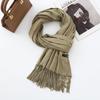 Cotton Solid Color Scarf for Women Winter Warm Wool Cashmere Scarf Autumn and Winter Women's Shawl Scarf Korean Style Atmosphere
