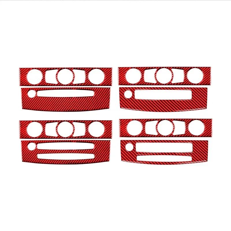 For BMW 5 Series E60 2004-2010 Accessories Carbon Fiber Interior Car Air Conditioner CD Control Panel Trim Cover Frame Stickers
