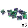 2x10pcs 8 Sided Dice D8 Polyhedral for Dungeons and Dragons Table Games Green Purple