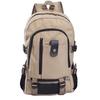 Casual Solid Color Large Capacity Zipper Rucksack Men Travel Canvas Bag Backpack