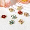 5 PCs  Flower Connectors Copper & Glass Connectors Charms Pendants Gold Plated Multicolor Findings 16mm x 13mm