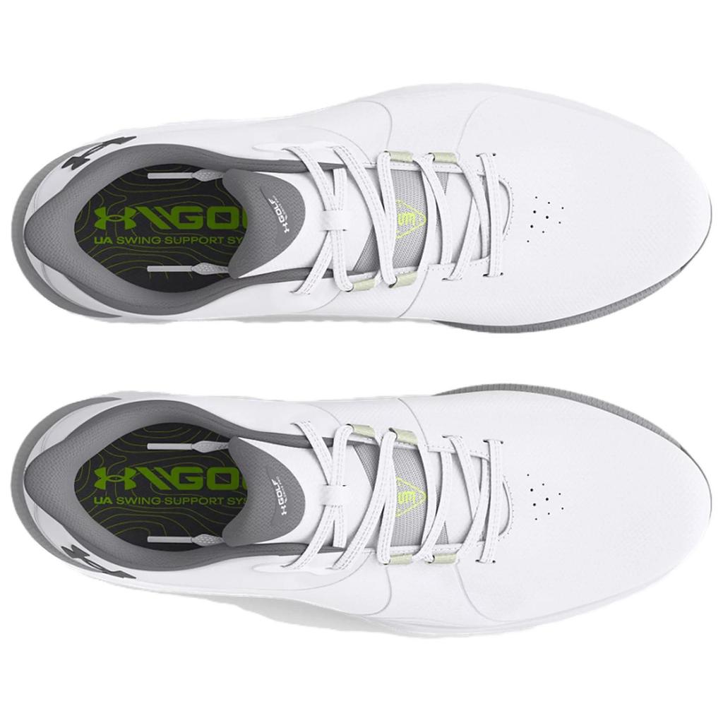 Under Armour Drive Pro Spikeless Golf Wide 'White Metallic Gun Metal' 3026921-100
