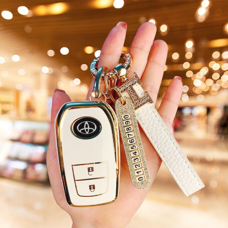 Spezielles Toyota Leiling Doppelmotor E + Autoschlüsselset Ling Put HARRIER Hülle Corolla Sharp Put Vorne Landa Schnalle
