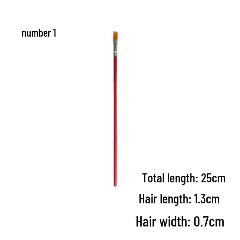 Red Handle Nylon Bristle Brush for Oil, Watercolor, and Acrylic Painting