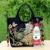 Ethnic Embroidered Phoenix Canvas Crossbody Bag for Women