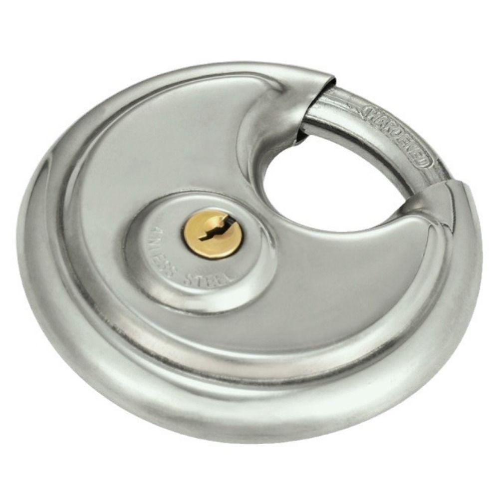 Stainless Steel Disc Locking Padlock Compact Security Lock Durable Round Disc Lock  Indoor Use