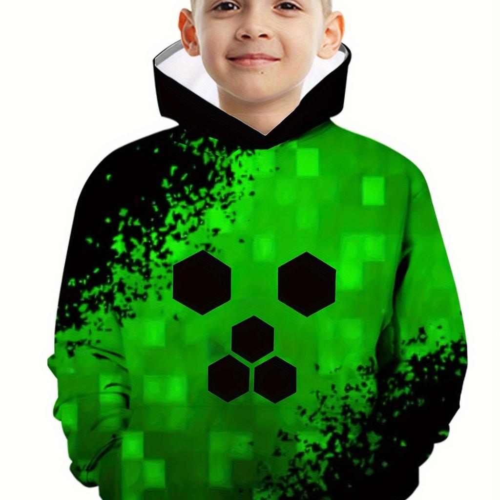 Spring Autumn Men's Clothes Men's Hoodies Long Sleeve Building Block Print Casual Autumn Clothes Top Women's Clothing