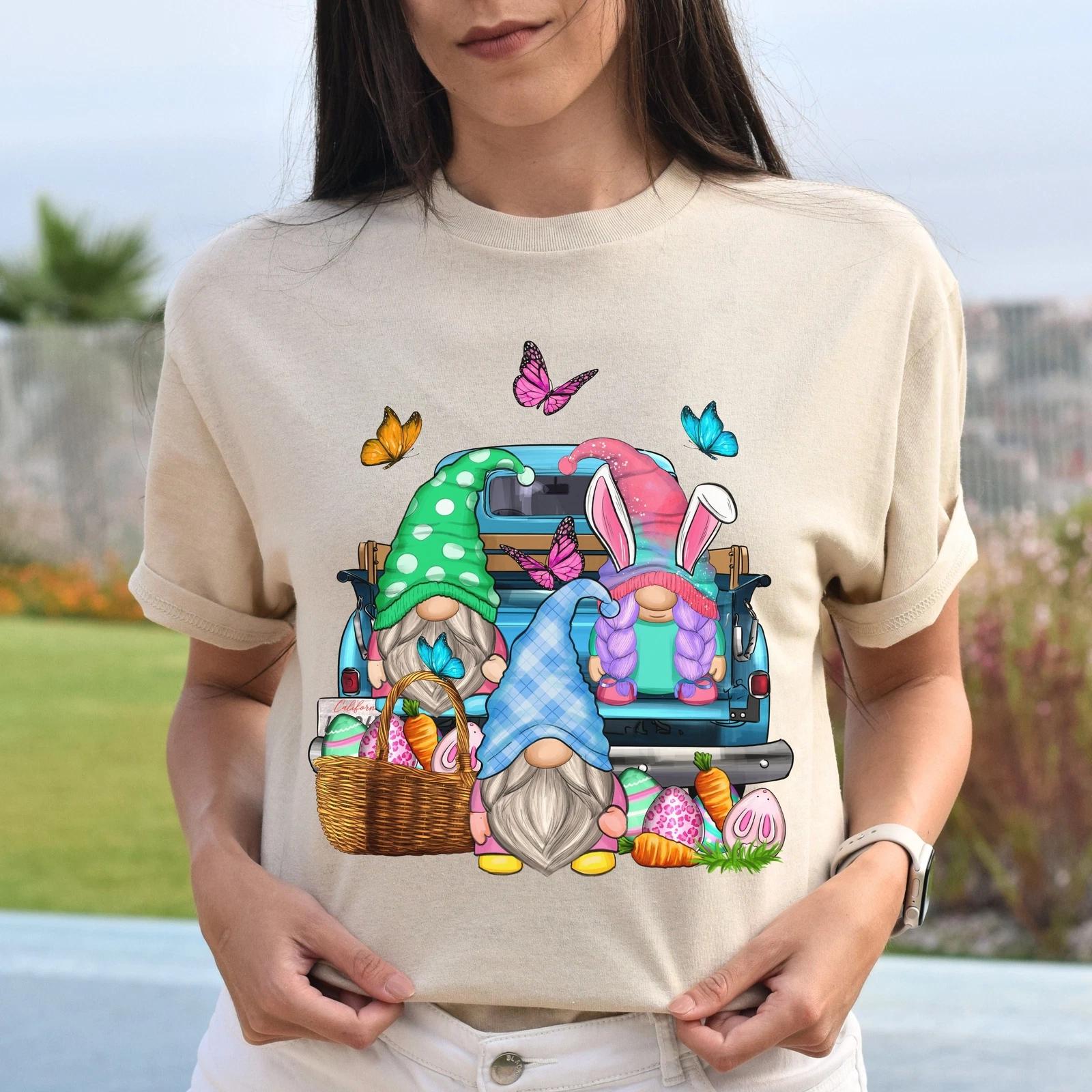 Easter Gnomes Unisex shirt Easter celebration gift White Sand M