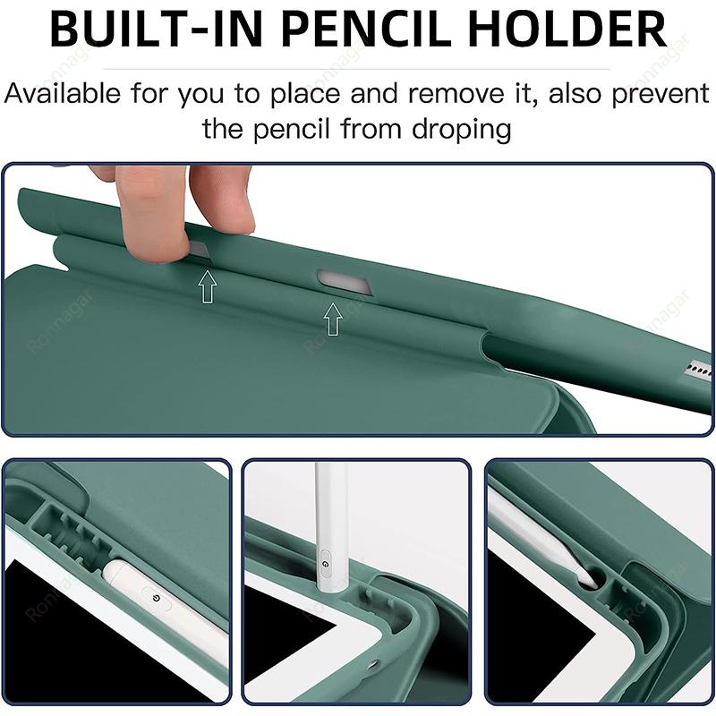 Case for iPad A19 12th 2026 11th A16 2025 9th/8th/7th 10.2 Inch with Pencil Holder iPad  Air11 M2 M3 M4 M5 Pro11 10.5 Air4/5/6/7/8 9.7