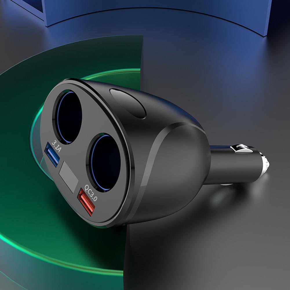 QC3.0 Double USB Cigarette Lighter Constant Temperature Steady Current Charging Rotation
