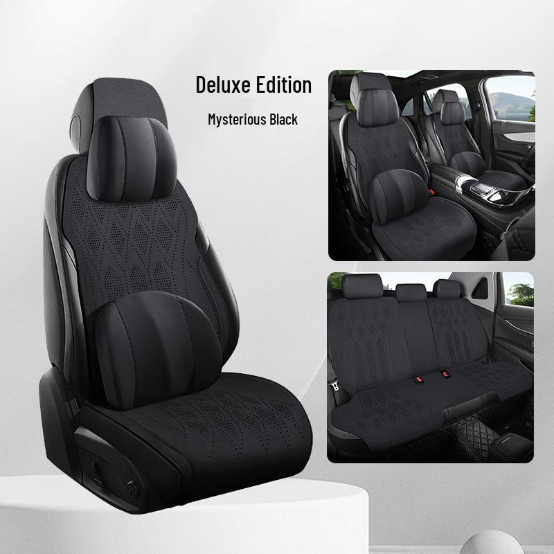 Geely Borui New Energy Four Seasons Ultra-thin Suede Saddle Car Seat Cushion Set