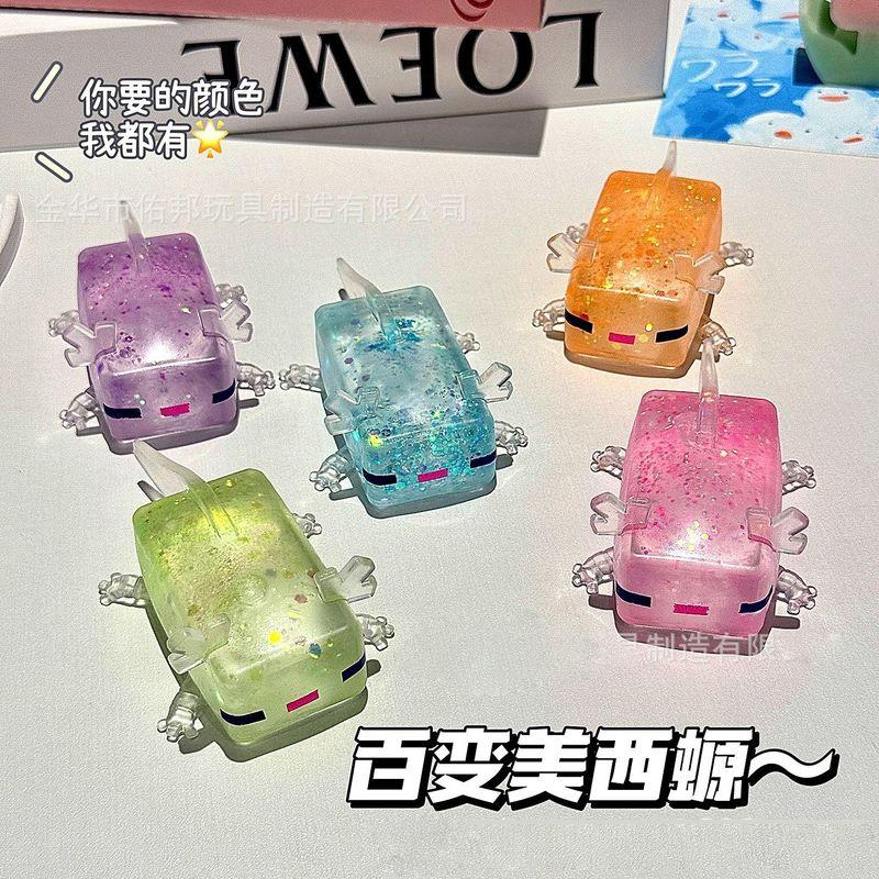 Animation Axolotl Glittery Squishy Animals Press Plaything Slowly Recovery Relieve Stress Release Anxiety Emotions Desk Office Toy Gift