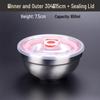 Large Double-Layer Insulated Stainless Steel Bowl with Lid - Anti-Scald, Anti-Drop, for Children and Adults, Ideal for Rice and Soup.