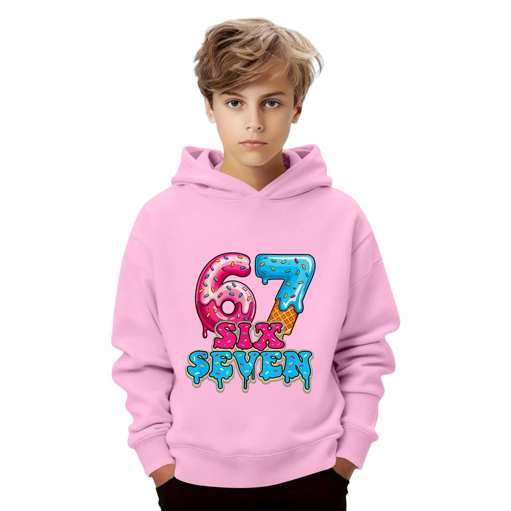 Çocuk Uzun Kollu Bol Kesim Baskılı İpli Kapüşonlu Sweatshirt