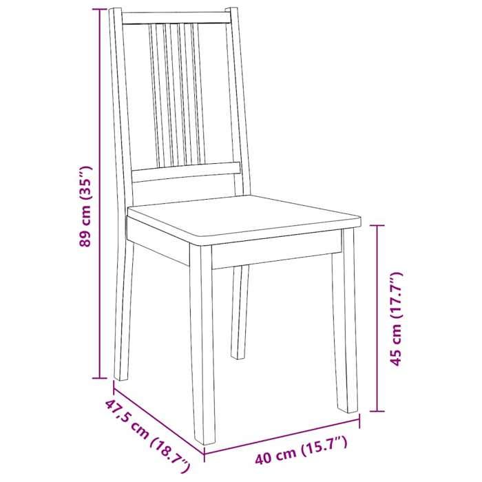 VidaXL Chaises à manger 2 pcs blanc bois massif caoutchouc, chaise à dîner, chaise, chaise de salon, chaises à dîner, chaise 4102399