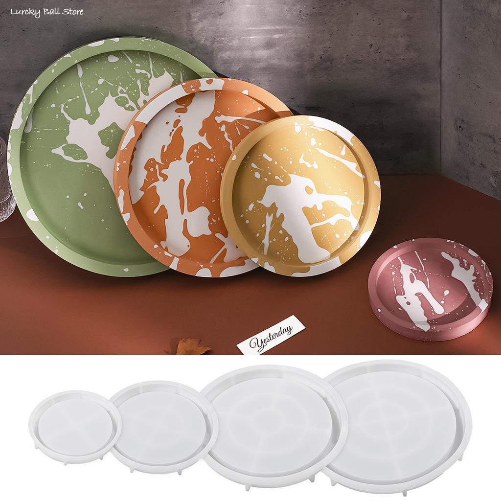 15-30cm Round Tray Concrete Silicone Mold Resin Dish Plate Making Molds DIY Jewelry Display Panel Plaster Storage Coaster Mould