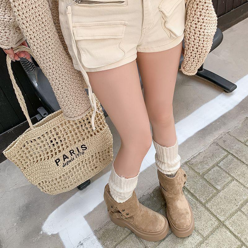 Women's Belt Buckle Not Tired Feet Thick Sole Heightening Soft Elastic Comfort Shock Absorption Non-slip Casual Sports Martin Boots