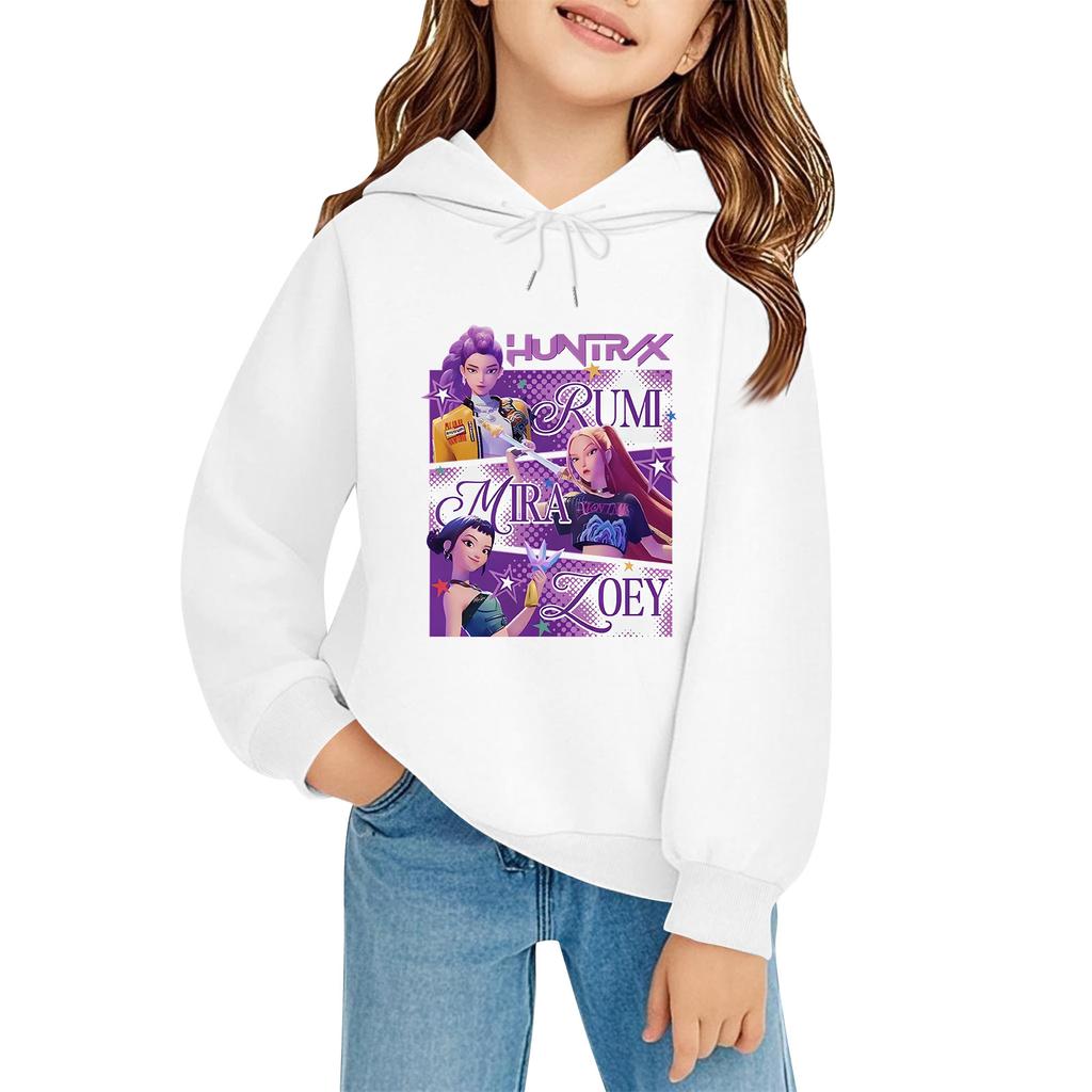 Kids' Long Sleeve Loose Pullover Letter Print Drawstring Hooded Sweatshirt