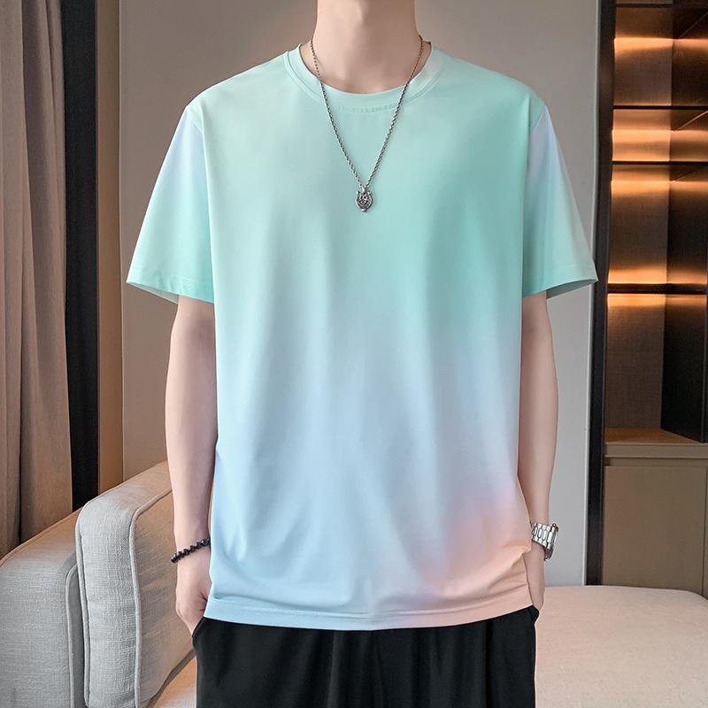 Ice Silk Short-sleeved T-shirt Men's Short-sleeved Ice Silk T-shirt Stretch Sports Short-sleeved Men's Casual Sports T-shirt
