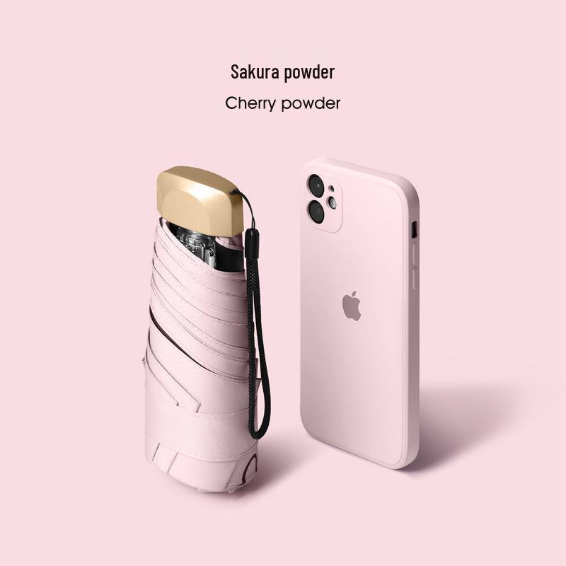 Women's Mini Five-Fold UV Protection Sun & Rain Umbrella - Compact, Portable, Ultralight