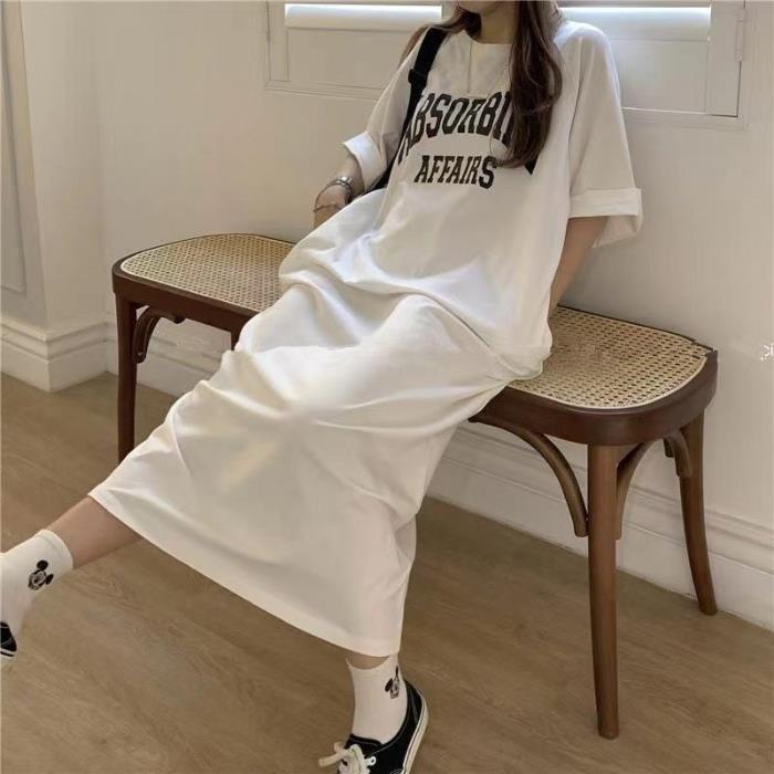 YYFS Women's Fashion Summer Spring 1/2 Sleeves O-Neck Loose Waistline Casual Dresses