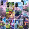 Retro Japanese Sakura Train Phone Case For Xiaomi Poco X7 X6 X5 Pro F7 Ultra Redmi 15C 15 13C 13 12C 12 10 10A 10C 9 9A 9C 9T Co