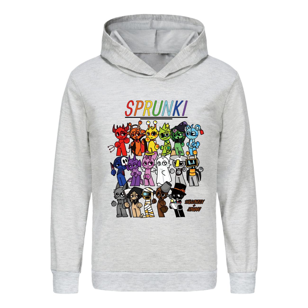 

Детская толстовка с капюшоном 3D Sprunki свитер Детский свитер 120cm серый