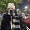 1pc Unisex Winter Warm Scarf Luxury Outdoor Leisure Scarf ThickenWarm Shawl Classic Tassels Fluffy Scarf Solid Color Soft Shawl