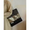 Small-scale Design Sequined Patch Tote Bag for Commuting, Hand-held Tote Bag with Large Capacity, Single-shoulder Bag