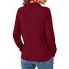 Women's Zip Front Knit Pullover Long Sleeve Casual Business Sweater