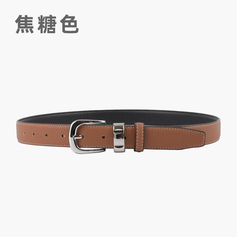 Curea de piele pentru femei, curea simplă retro cu blugi, curea pentru pantaloni casual, model pentru femei.