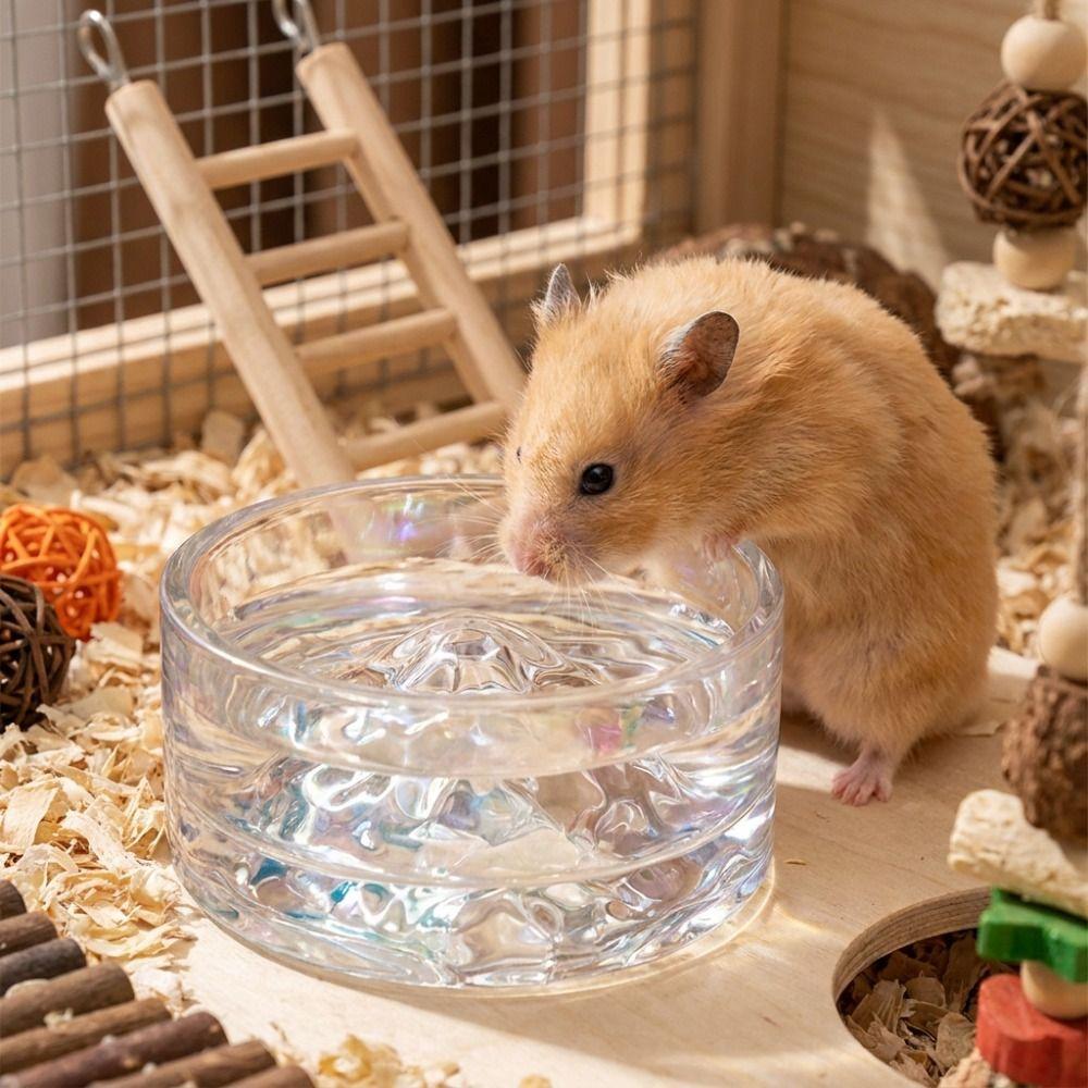 Mountain Raised Hamster Food Bowl Transparent Hamster Drinking Bowl Pet Watering Bowl Pet Store