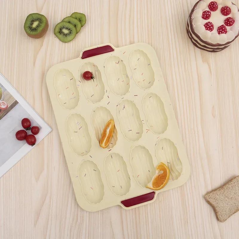 

12 Silicone Cake Mold Household Baking Simple Shaping Molds Bakeware for бежевый