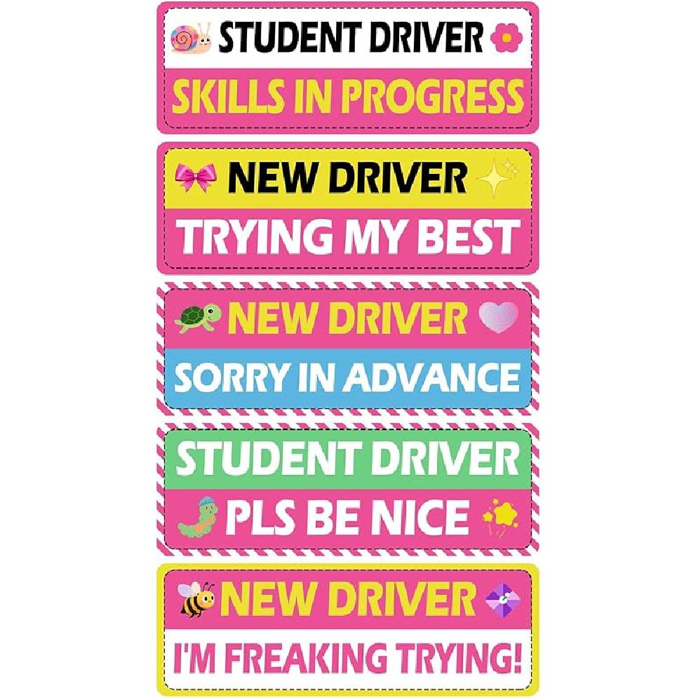 4Pcs Student Driver Magnetic Car Stickers For Beginners, New Magnetic Student Driver Stickers Signs For Car, Bumper Safety Decoration Supplies,