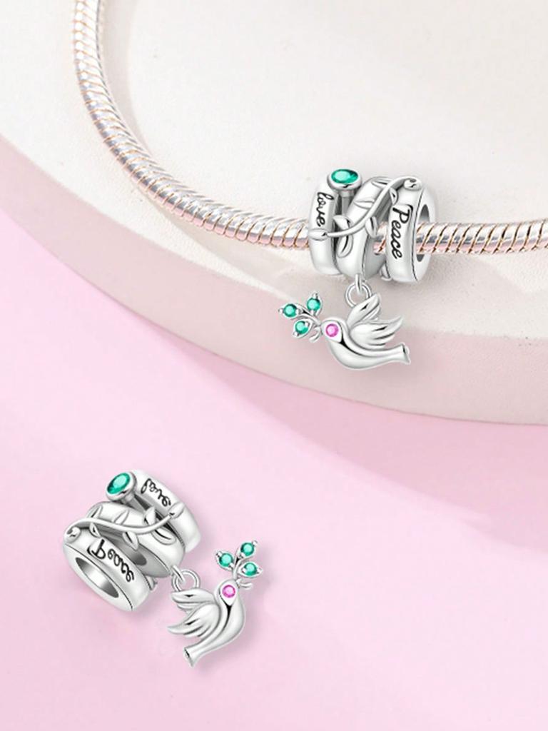 Peace Dove Protects The Earth Beads Charm Copper Plated Fit Charms Copperoriginal Bracelet For Jewelry Making Diy Charm