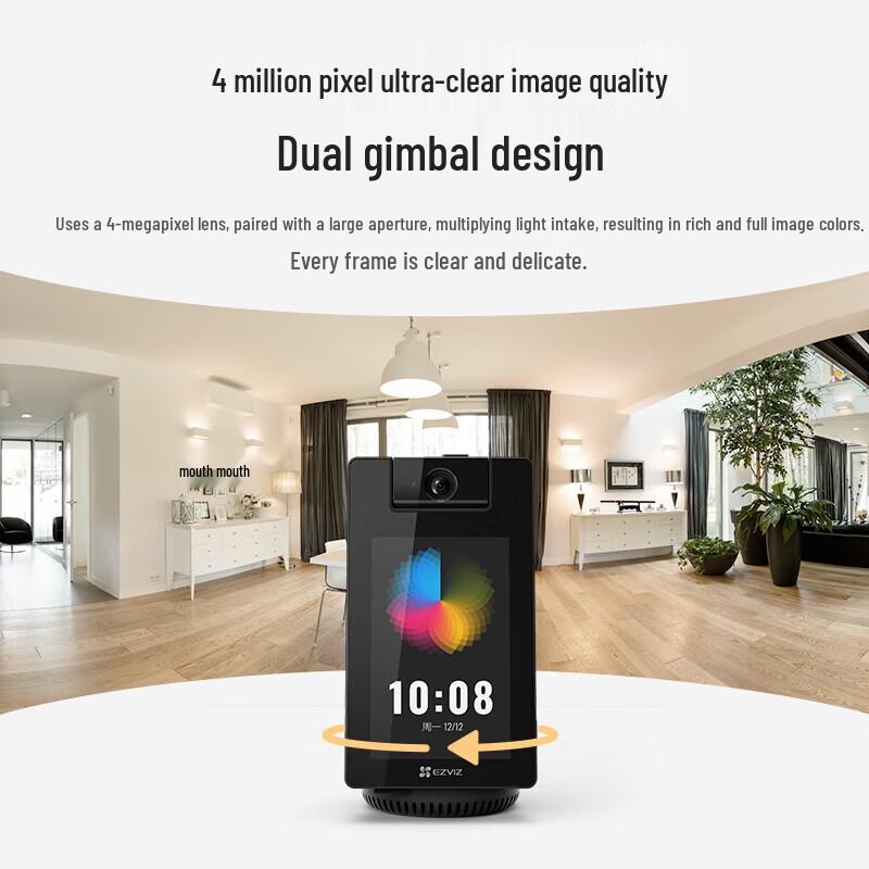 Cámara de videollamadas Ezviz S10 de 4 MP con IA y doble estabilizador, con tarjeta de 64 GB. (Versión CN)