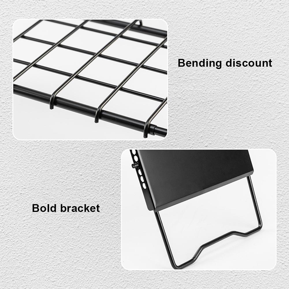 Metal Folding Tea Table Adjustable Height Outdoor Retractable Mesh Mini Stove Stand Folding Table Camping Equipment