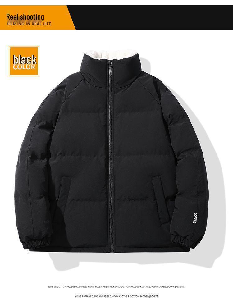 Winter Hong Kong Style Cotton Jacket - Warm, Windproof, Loose Fit, Plus Velvet Thickened Couple's Outerwear