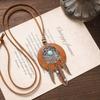 Bohemian Long Tassel Necklace Vintage Niche Exotic Wooden Sweater Chain Women's Accessories