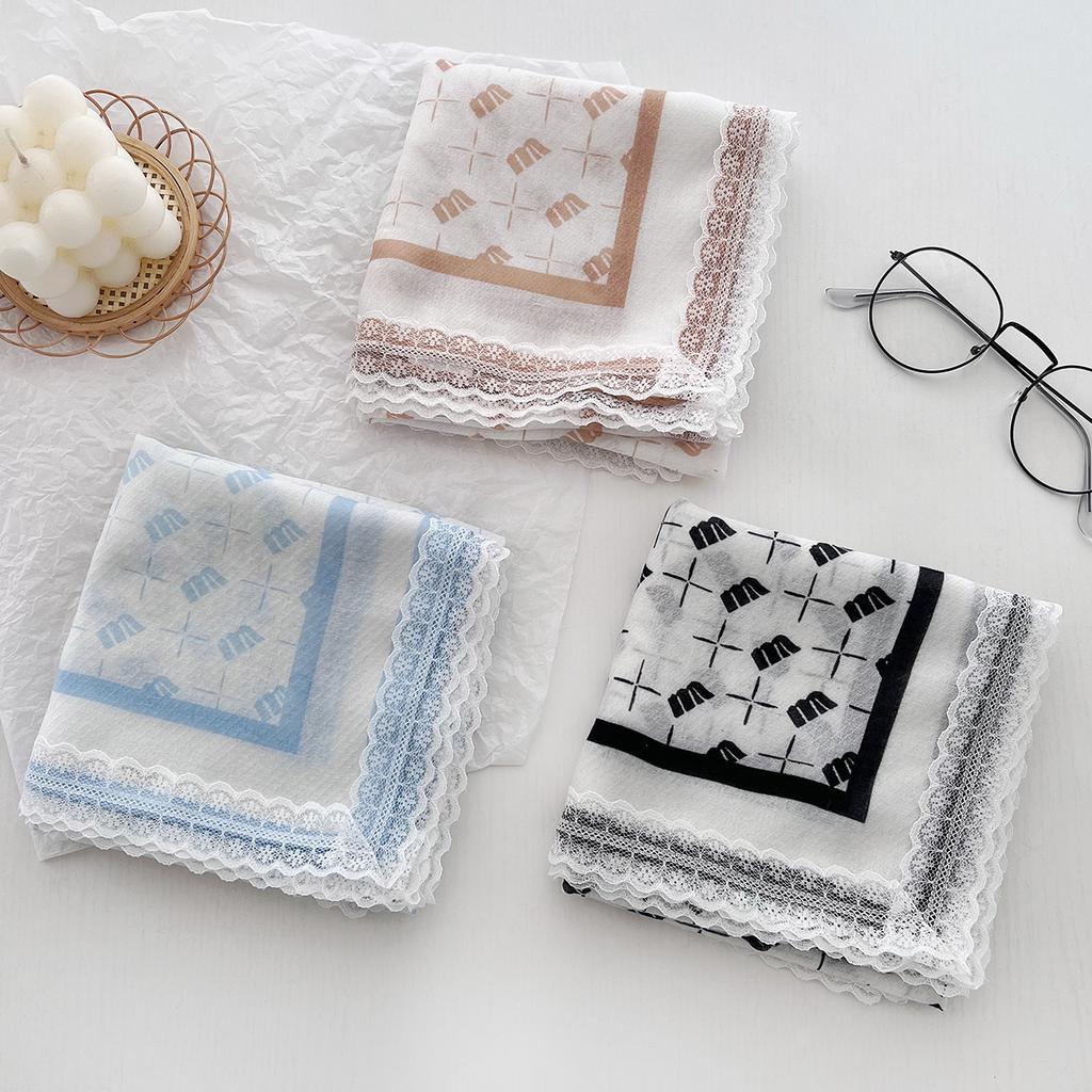 Versatile Decorative Lace Small Square Scarf Silk Scarf Female Simple Temperament Small Scarf