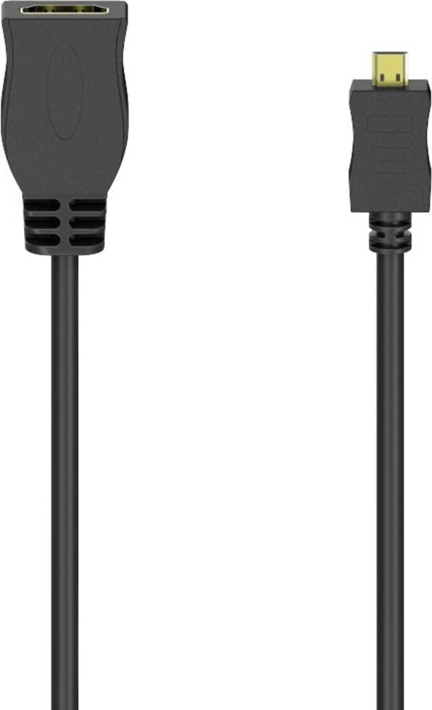 Hama Germany Cable HDMI™ Adapt., Type-D (Micro) Plug-Type-A Socket, Ethernet,gold-plated
