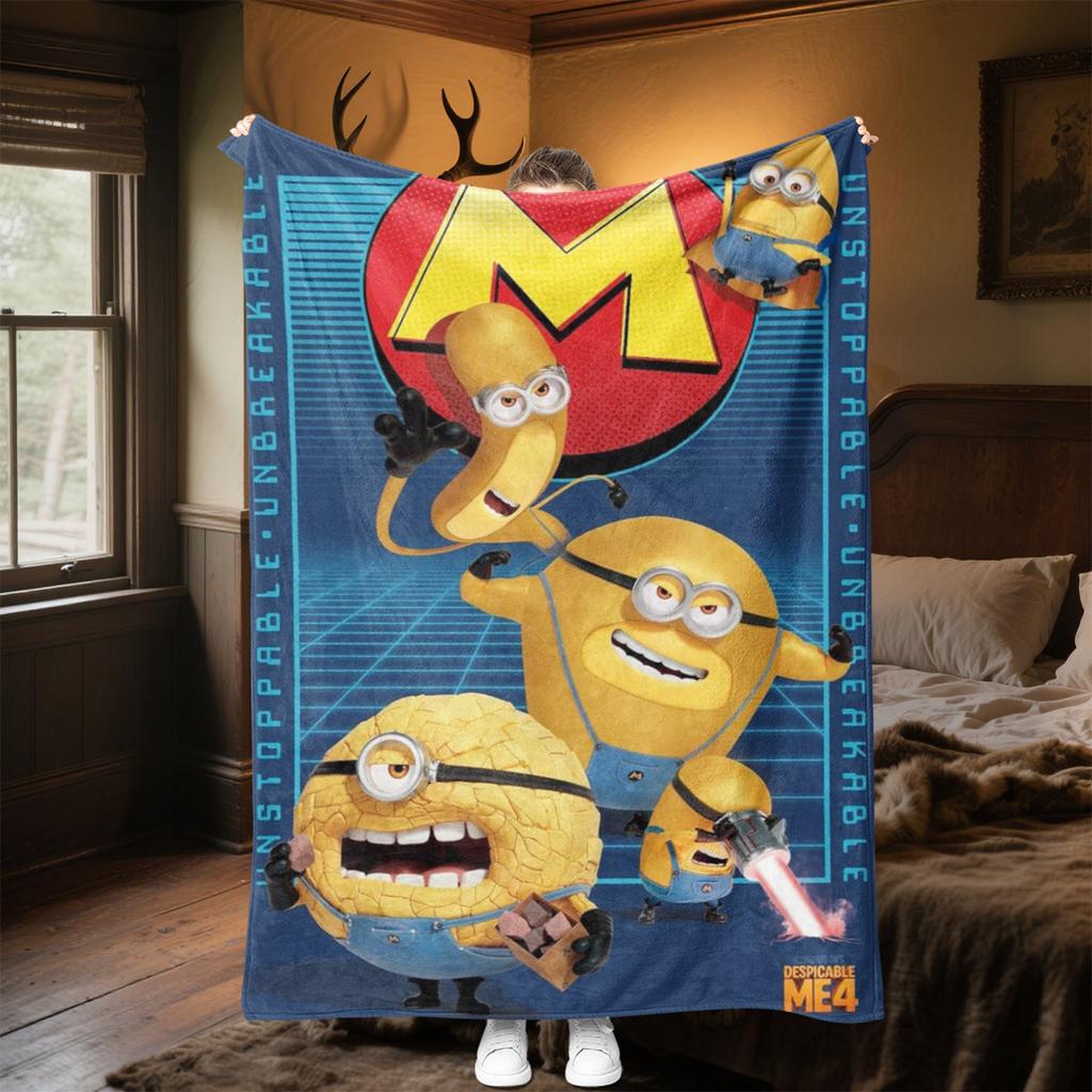 The Minions Breaking Through The Wall Blanket Is Suitable for Beds and Various Other Occasions, Making It A Perfect Gift.