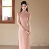 Pink Sleeveless National Style New Chinese Suzhou Long Cheongsam Improved Young 1011 New Women's High-end Summer