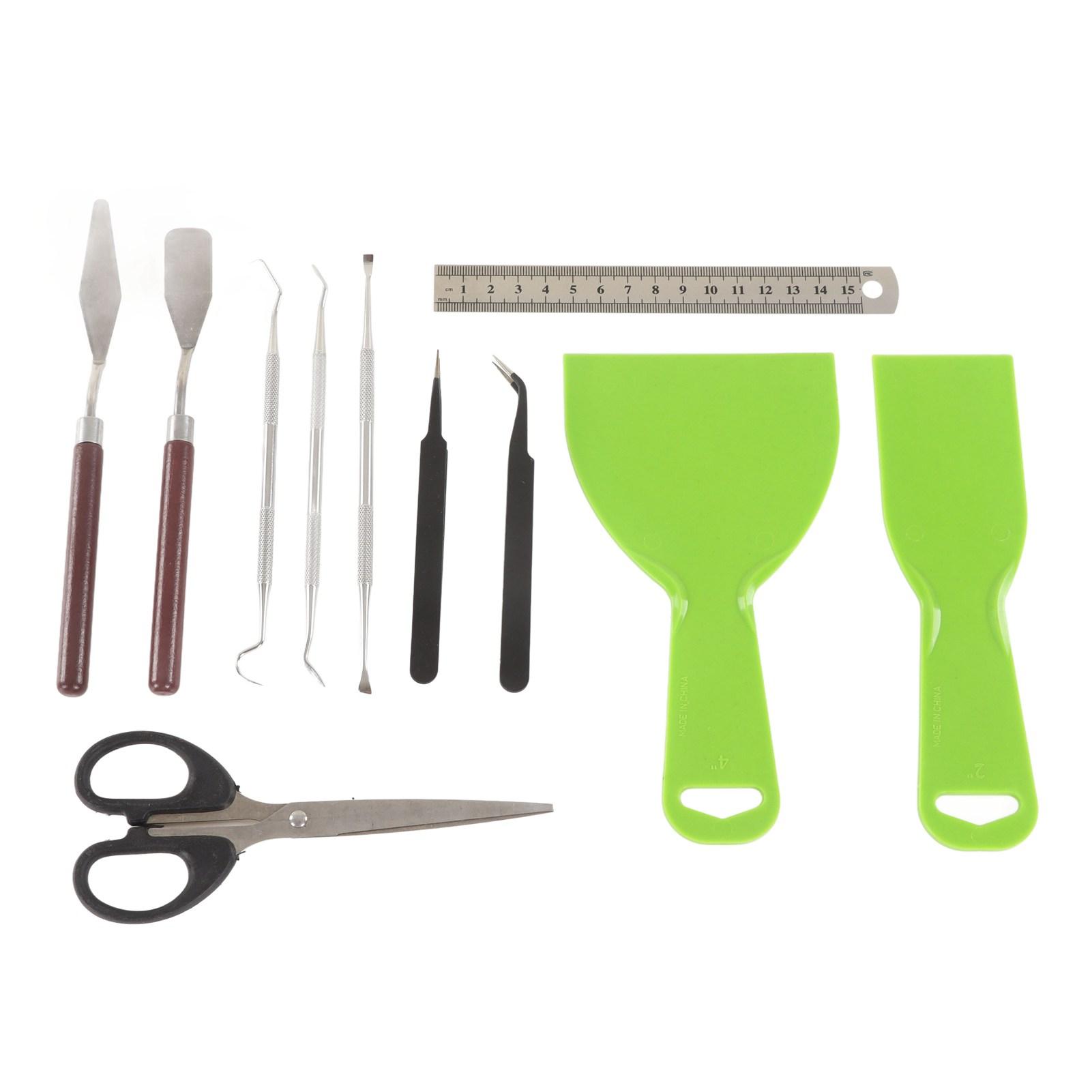 

12 Pcs Vinyl Weeding Tools Set Scissors Tweezers Ruler Shovel Basic Craft Weeding Kit with Zipper