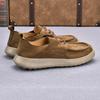 Vår Nya Läderskor för Män med Snörning Retro Solid Sula Herrskor Lätta Casual Skor Tjocksulade Höjdökande Skor