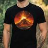 T-Shirt Herren Ausbrechender Vulkan Motiv Baumwolle Größe XS bis 5XL