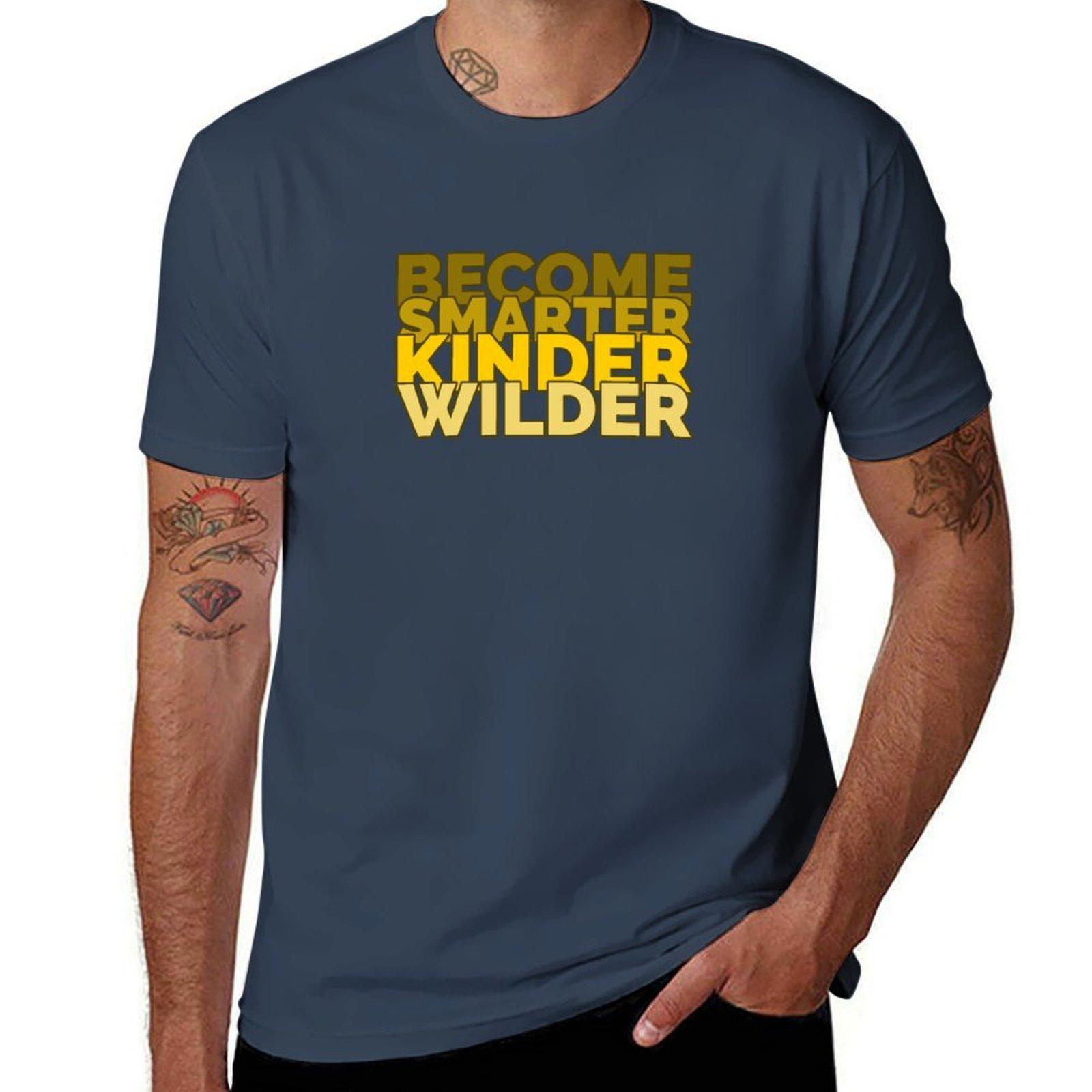 Become Smarter Kinder Wilder yellow TShirt Plus Size Loose Short Sleeve Top S