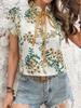 Women's Summer Printed Short Sleeved Shirt, Fashionable Top